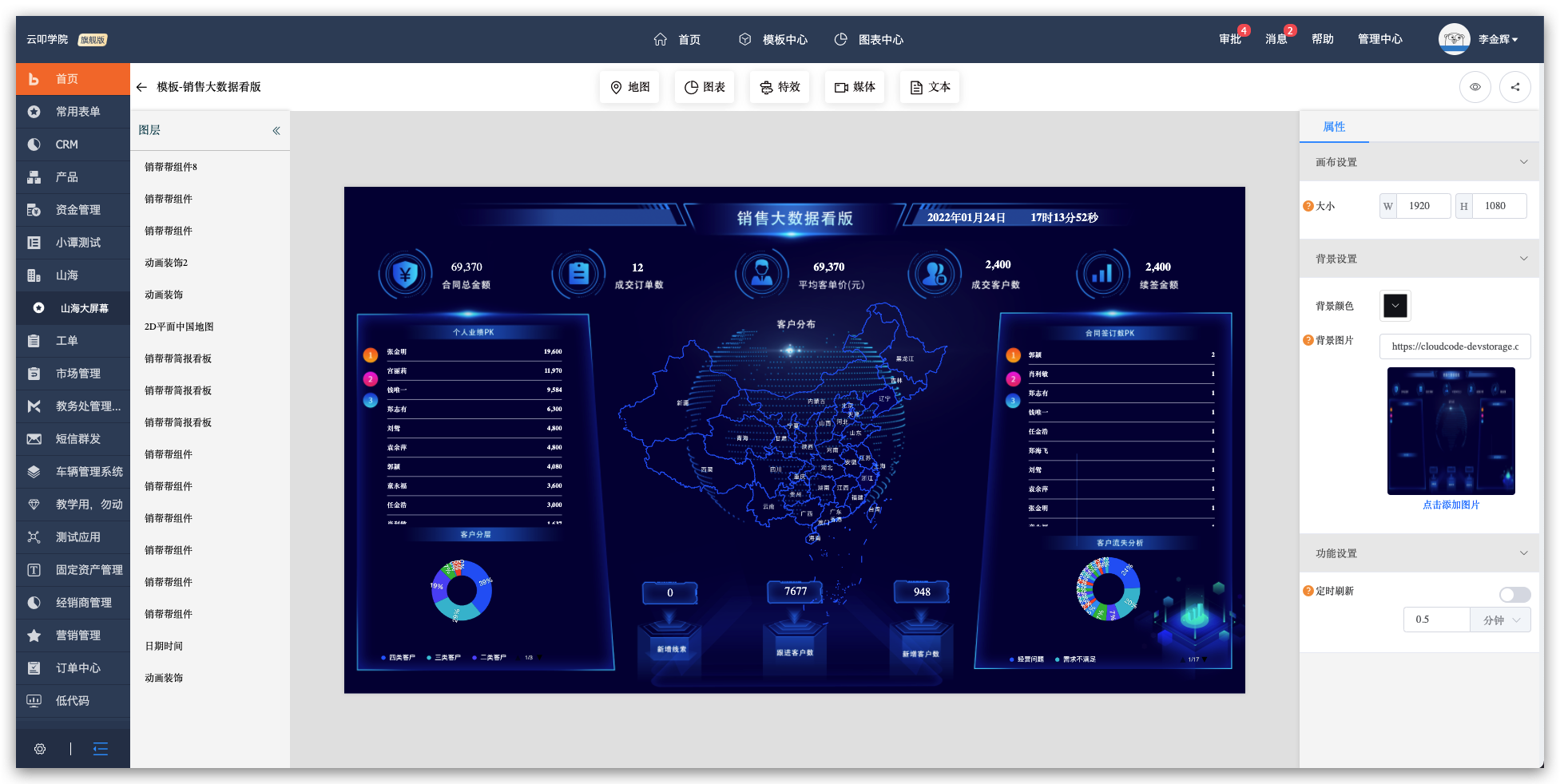 山海大数据看板